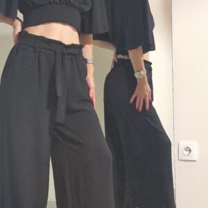 Σετ Παντελόνι με Crop Top – Μαύρο