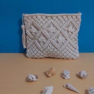 Πλεκτό φάκελο με φερμουάρ εσωτερική τσέπη